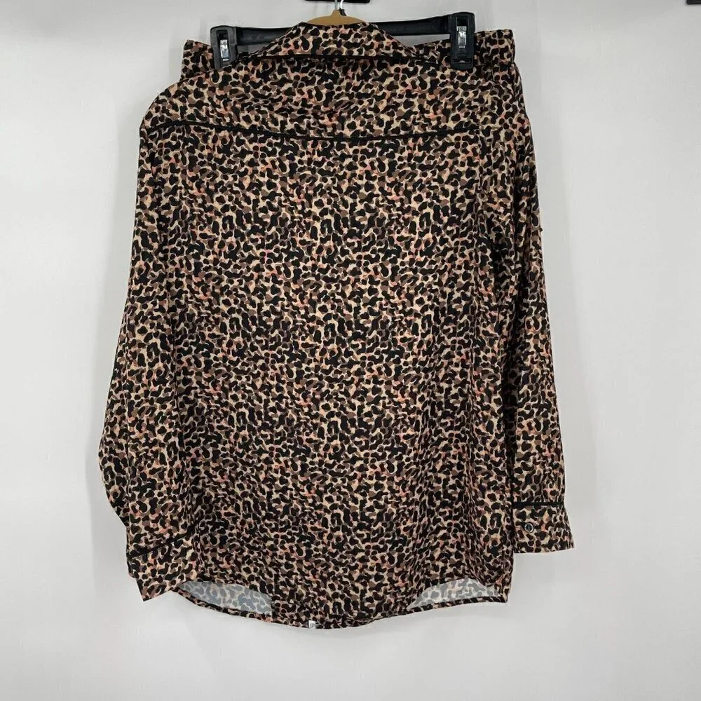 Plush Revolve Sleepwear Small Womens Animal Print Shorts Top Leopard Casual New